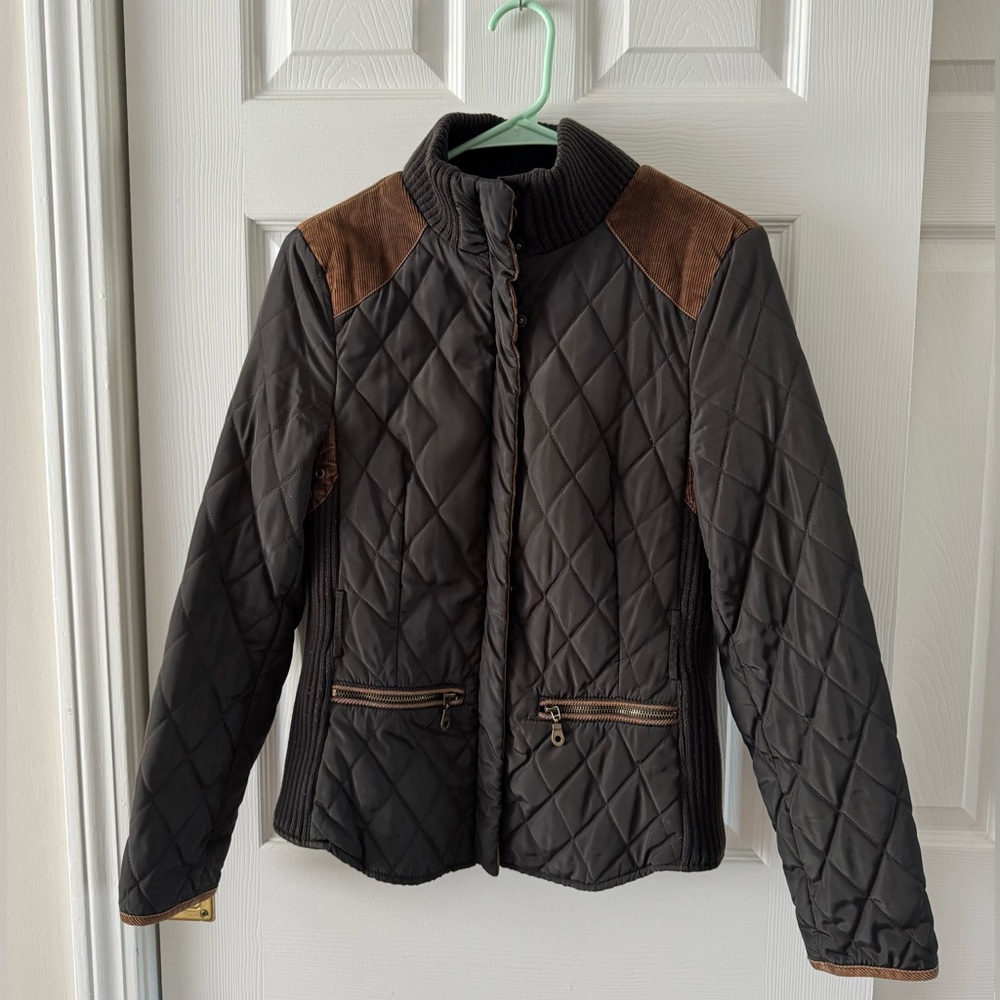 Zara Basic Women’s Quilted Jacket Medium Knit Col… - image 1